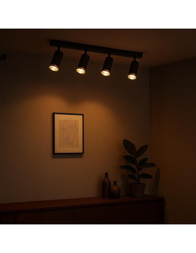 Milagro Oprawa Mica Spot Czarny + Złoty 4xGU10 ML2100