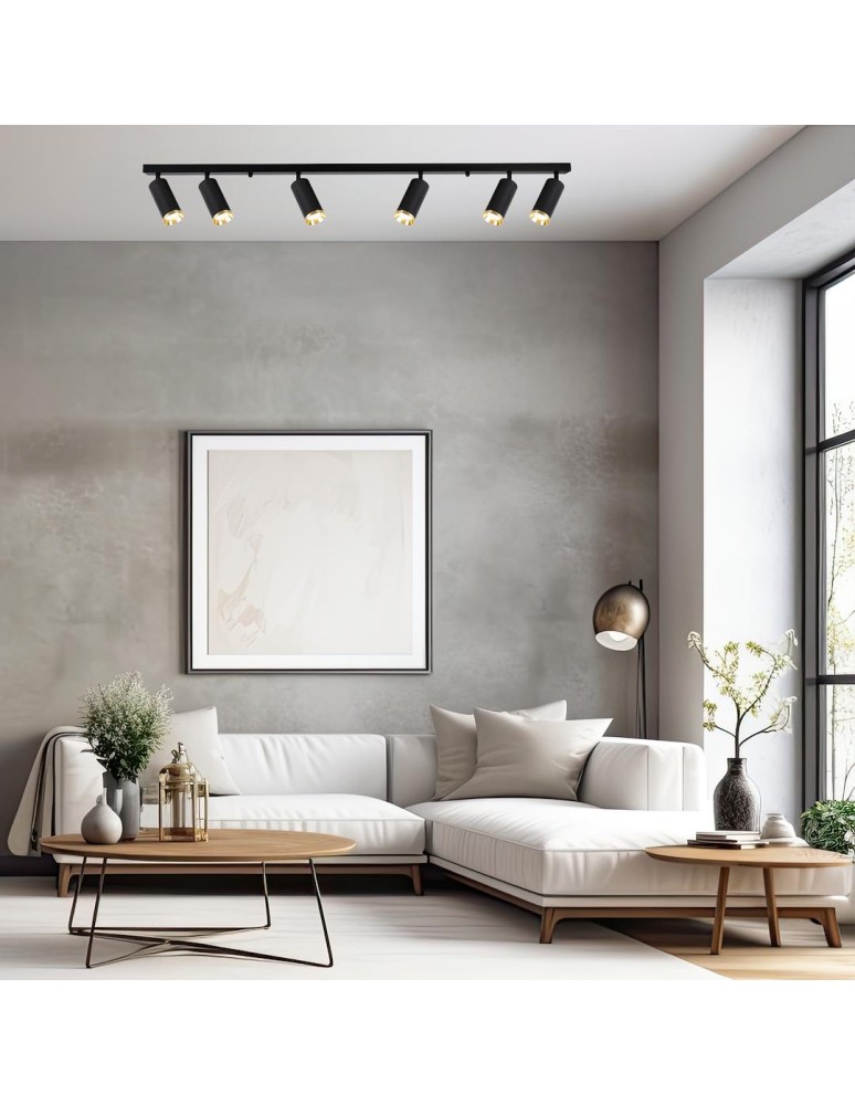 Milagro Oprawa Mica Spot Czarny + Złoty 6xGU10 ML2102