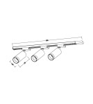 Milagro Zestaw Oprawa Mica Track Czarny + Złoty 3xGU10 1m ML2104