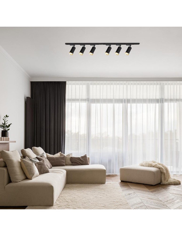 Milagro Zestaw Oprawa Mica Track Czarny + Złoty 6xGU10 2m ML2106