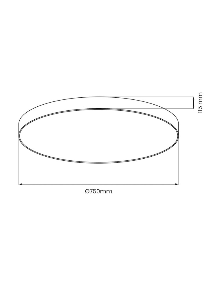 Milagro Plafon Siena Czarny 80W LED Ø750 mm + pilot ML1834