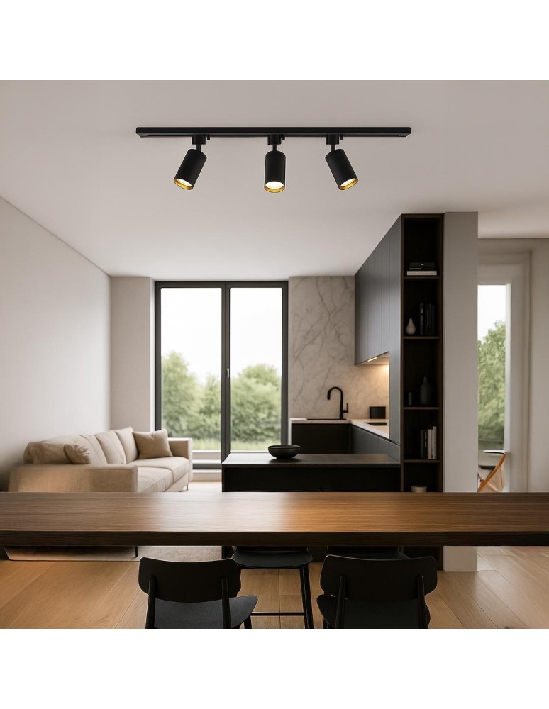 Milagro Zestaw Oprawa Tiger Track Czarny 3xGU10 1m ML2126