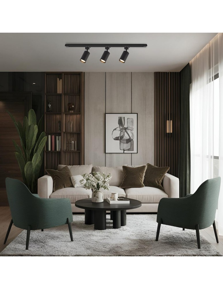 Milagro Zestaw Oprawa Tiger Track Czarny 3xGU10 1m ML2126