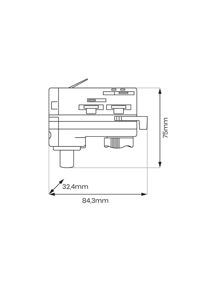 Milagro Złączka Track Czarny Do Lampy Wiszącej 3-Obwodowy ML2144