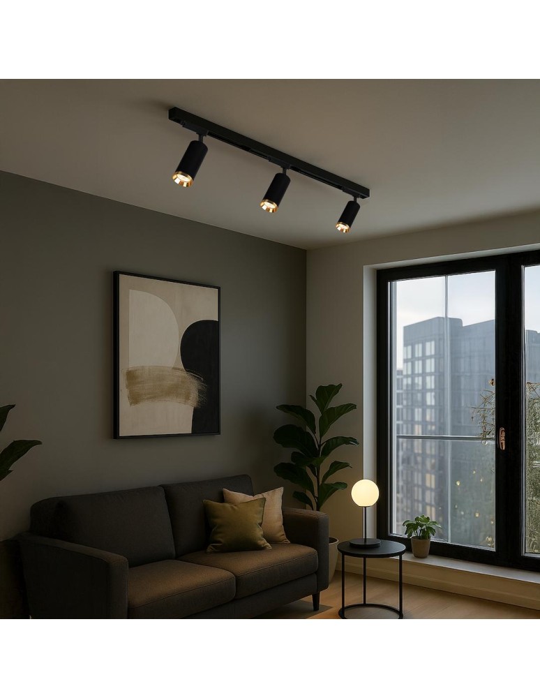 Milagro Oprawa Mica Track Czarny + Złoty 1xGU10 - 3-obwodowy ML2194