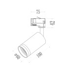 Milagro Oprawa Pipe Ring Track Biały 1xGU10 - 3-obwodowy ML2307