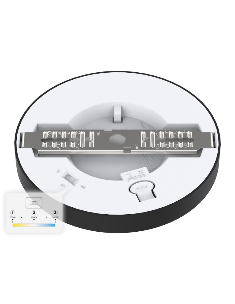 Milagro Plafon Evora Czarny Round 6W 3CCT ML1789