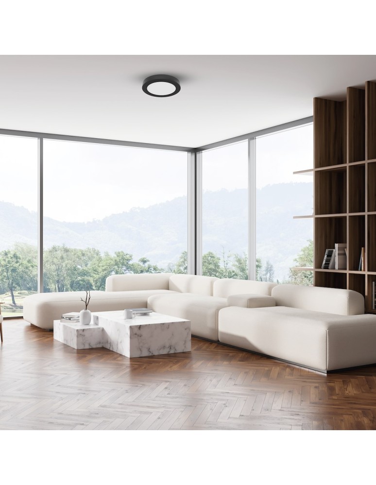 Milagro Plafon Evora Czarny Round 6W 3CCT ML1789