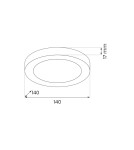 Milagro Plafon Evora Czarny Round 6W 3CCT ML1789
