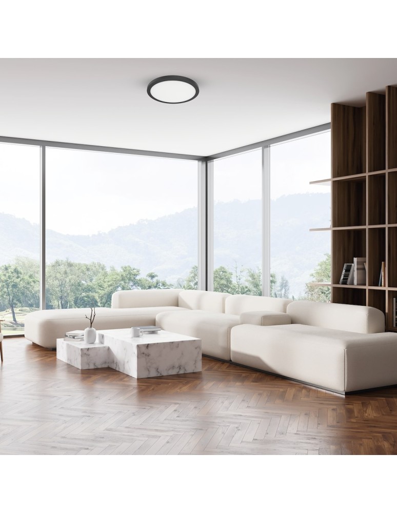 Milagro Plafon Evora Czarny Round 18W 3CCT ML1790