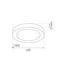 Milagro Plafon Evora Czarny Round 18W 3CCT ML1790