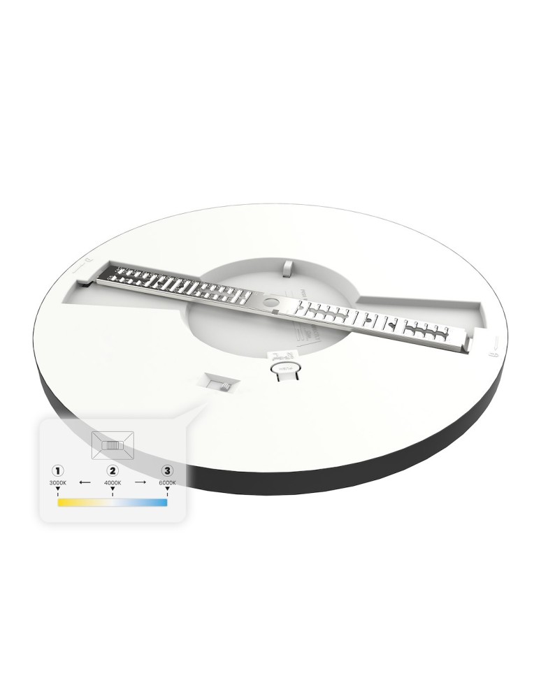 Milagro Plafon Evora Czarny Round 24W 3CCT ML1791