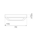 Milagro Plafon Evora Czarny Square 12W 3CCT ML1795