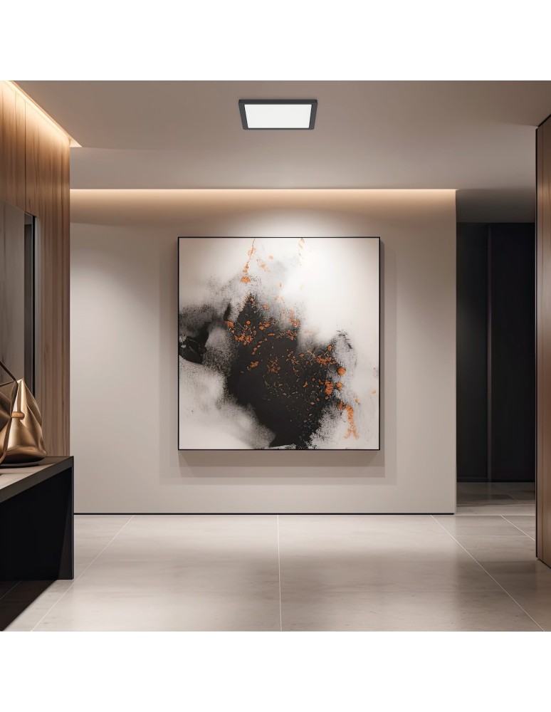 Milagro Plafon Evora Czarny Square 18W 3CCT ML1796