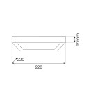 Milagro Plafon Evora Czarny Square 18W 3CCT ML1796