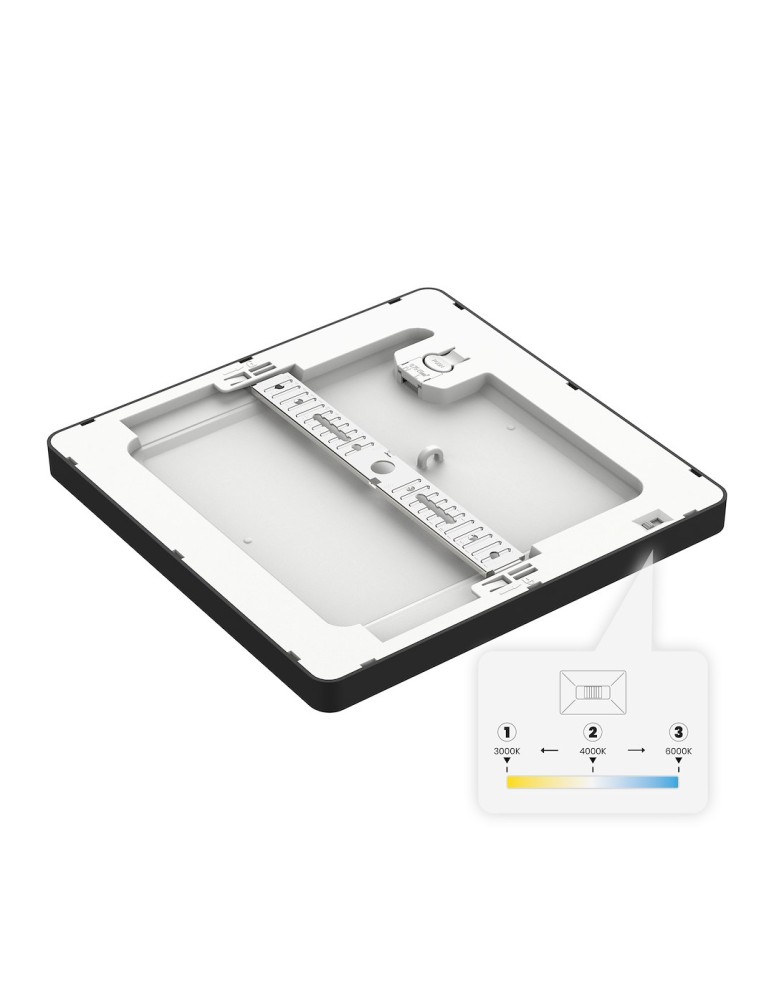 Milagro Plafon Evora Czarny Square 24W 3CCT ML1797