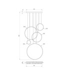 Milagro Lampa wisząca Saturno Black 100W LED mezzanine ML2324