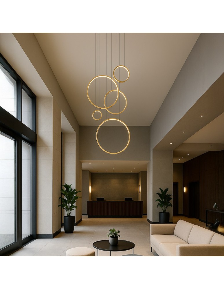 Milagro Lampa wisząca Saturno Gold 100W LED mezzanine ML2325