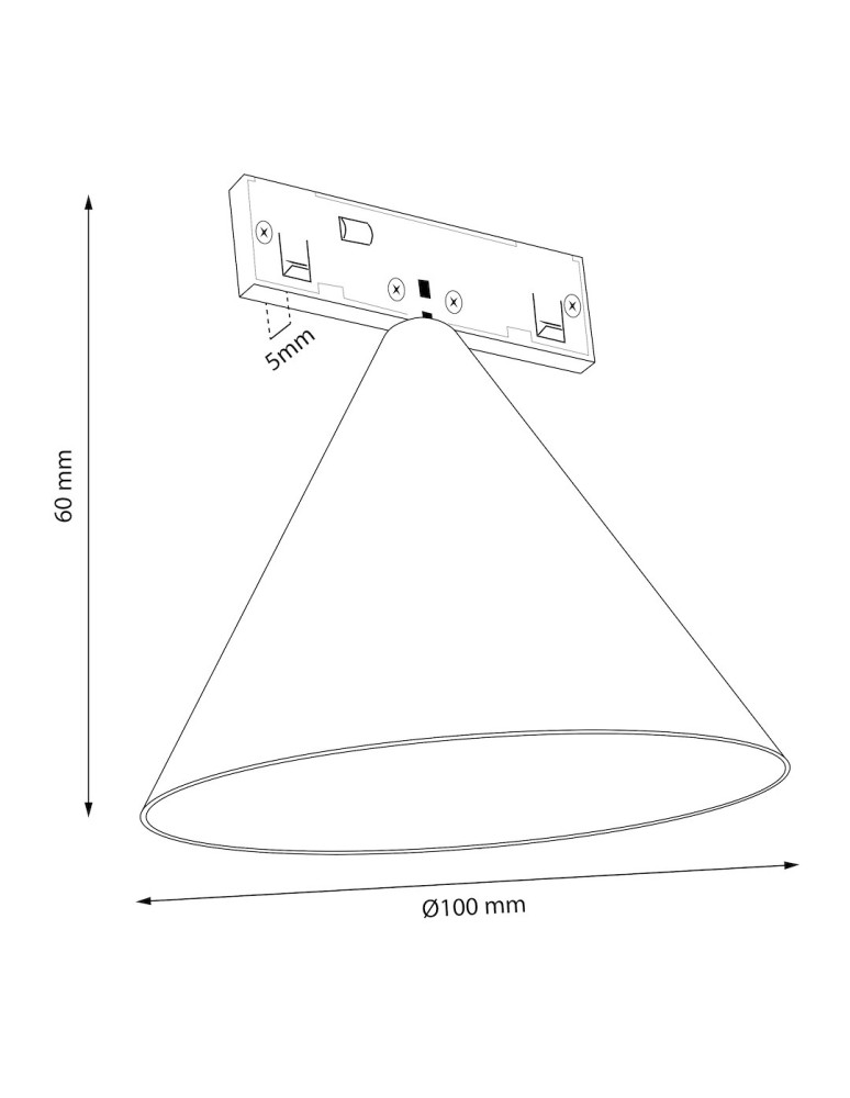 Milagro Magnetic track cone 5mm 7W 4000K ML2155