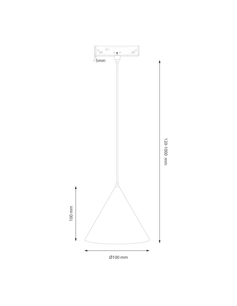 Milagro Magnetic track pendant cone 5mm 7W 4000K ML2156