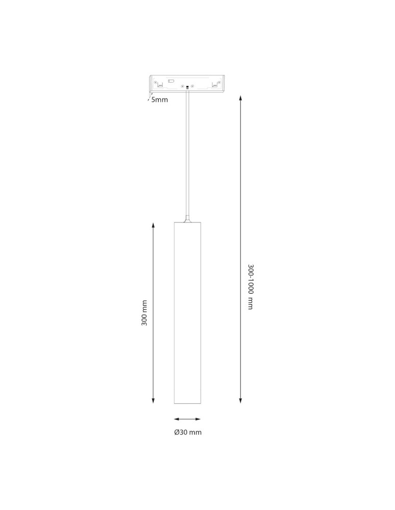 Milagro Magnetic track pendant tube 5mm 5W 4000K ML2157