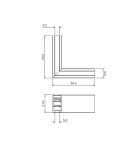 Milagro Narożnik natynk L bok magnetic track 5mm ML2165