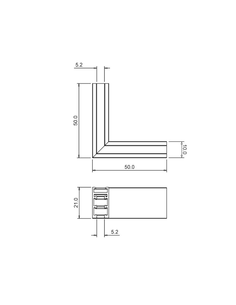 Milagro Narożnik natynk L bok magnetic track 5mm ML2165