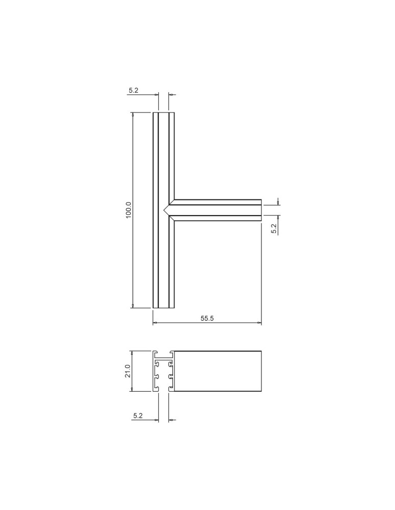 Milagro Narożnik natynk T magnetic track 5mm ML2166