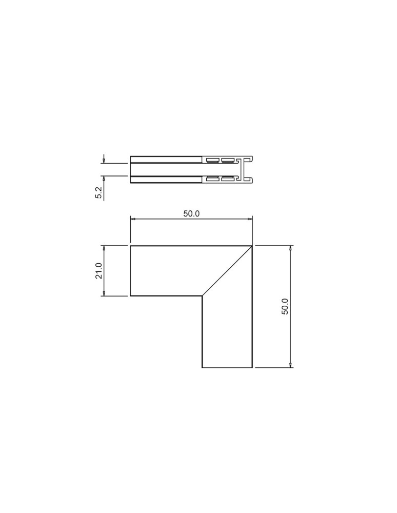 Milagro Narożnik natynk L góra dół magnetic track 5mm ML2167