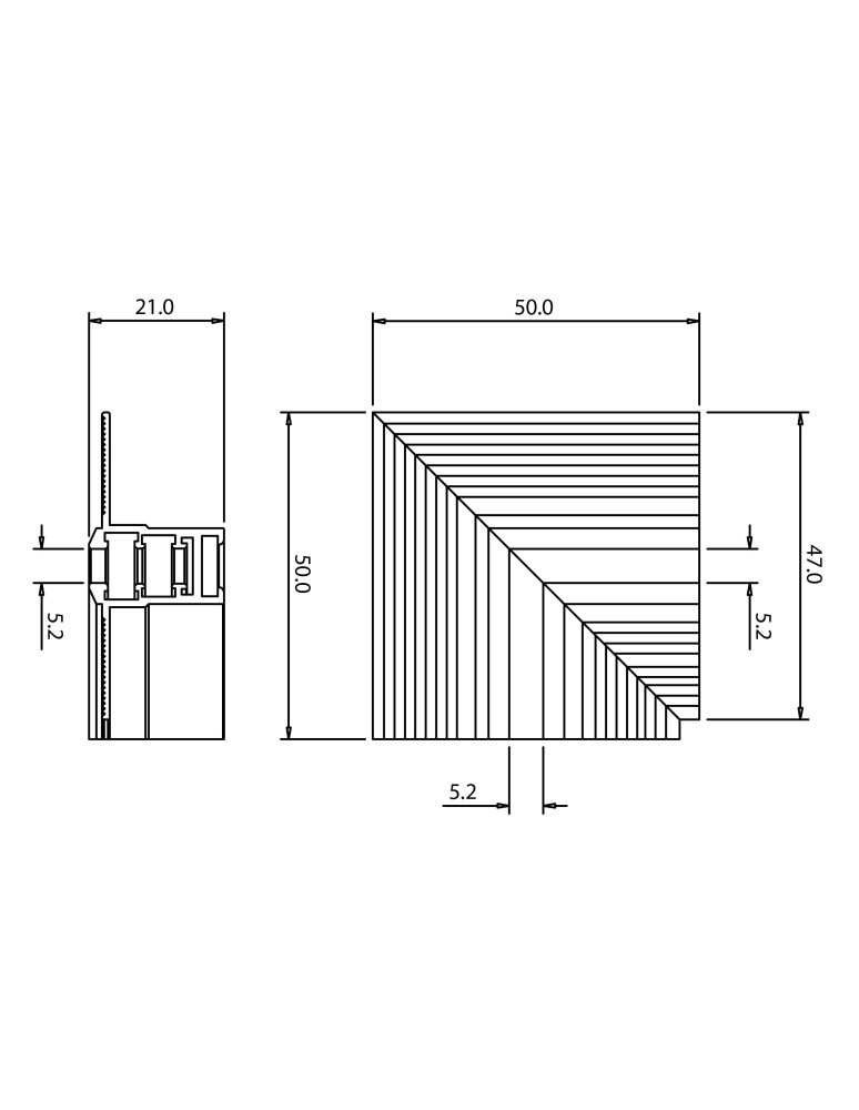 Milagro Narożnik podtynk L bok magnetic track 5mm ML2320