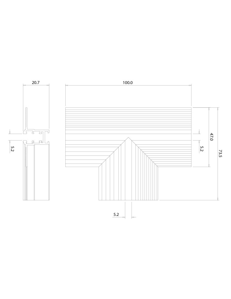 Milagro Narożnik podtynk T magnetic track 5mm ML2321