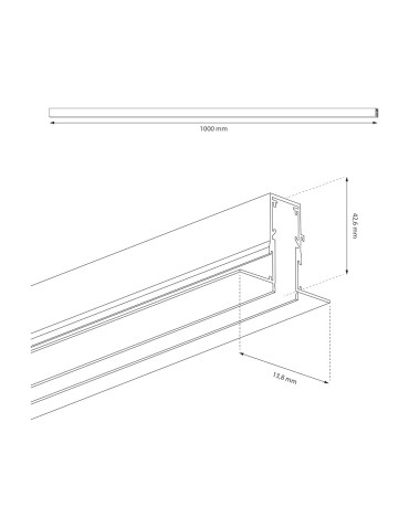 Milagro Szyna podtynk 100cm magnetic track 10mm ML2181 - product 2