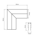 Milagro Narożnik natynk L góra dół magnetic track 10mm ML2183