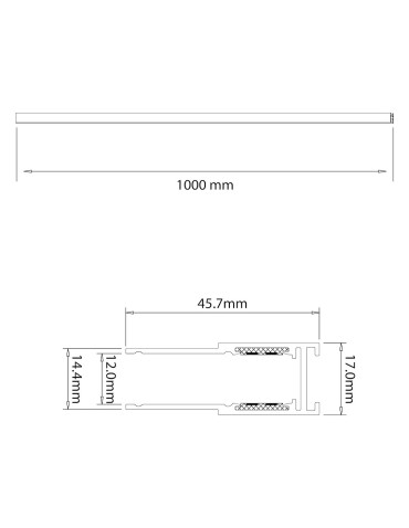Milagro Szyna natynk 100cm magnetic track 10mm ML2185 - produkt 2