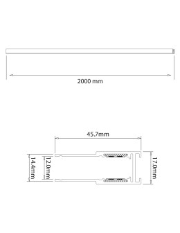 Milagro Szyna natynk 200cm magnetic track 10mm ML2186 - product 2