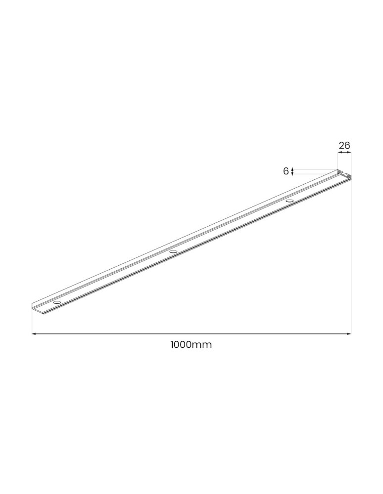Milagro Slim Magnetic Track Szyna Natynk Czarny 100cm + zaślepki ML2209