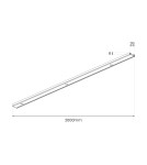 Milagro Slim Magnetic Track Szyna Natynk Czarny 200cm + zaślepki ML2211