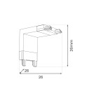 Milagro Slim Magnetic Track Narożnik Czarny dół L ML2213