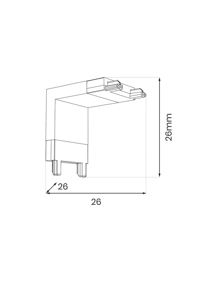 Milagro Slim Magnetic Track Narożnik Biały dół L ML2214