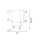 Milagro Slim Magnetic Track Czarny Łącznik Szyn T ML2219