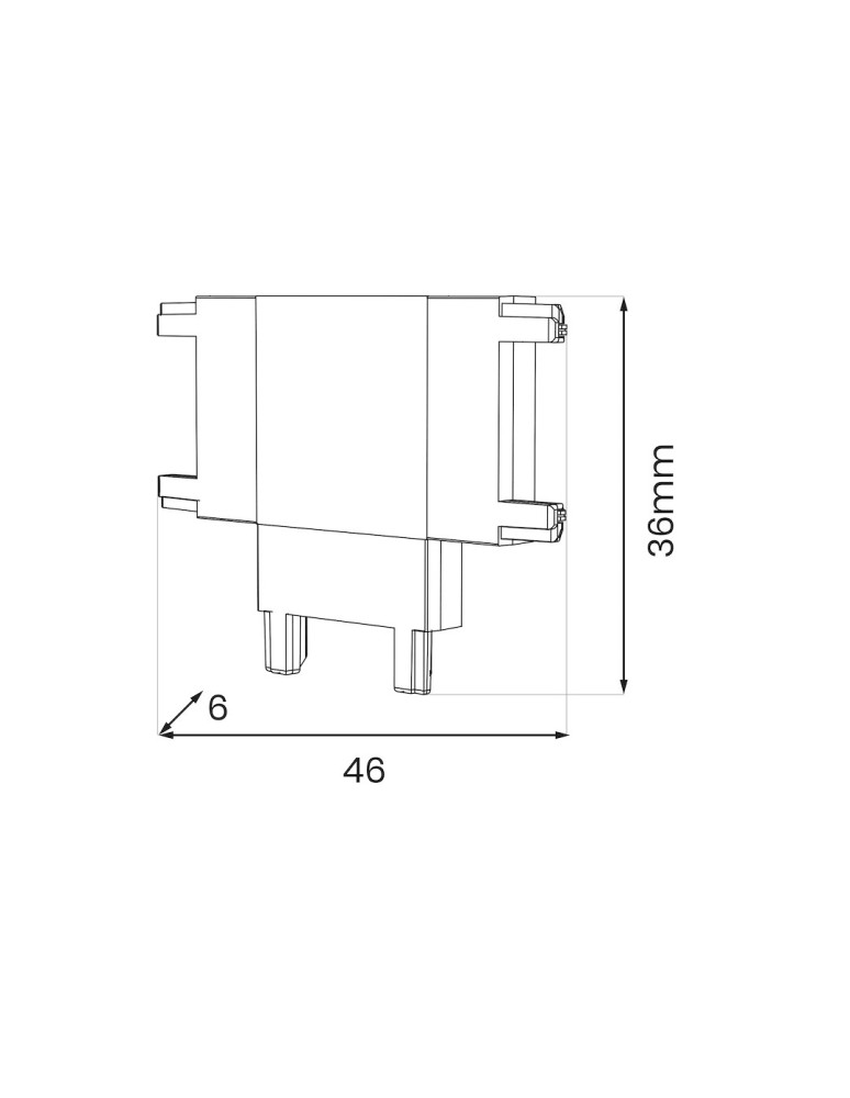 Milagro Slim Magnetic Track Biały Łącznik Szyn T ML2220