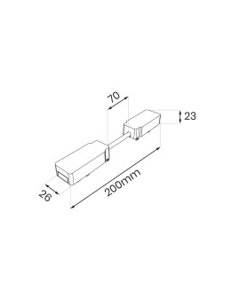 Milagro Slim Magnetic Track Czarny Łącznik podwójny z kablem krótkim ML2223 - produkt 2