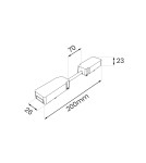 Milagro Slim Magnetic Track Biały Łącznik Podwójny z Kablem krótkim ML2224