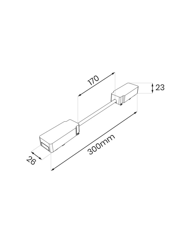 Milagro Slim Magnetic Track Czarny łącznik podwójny z kablem długim ML2225