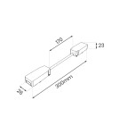 Milagro Slim Magnetic Track Biały Łącznik Podwójny z Kablem długim ML2226