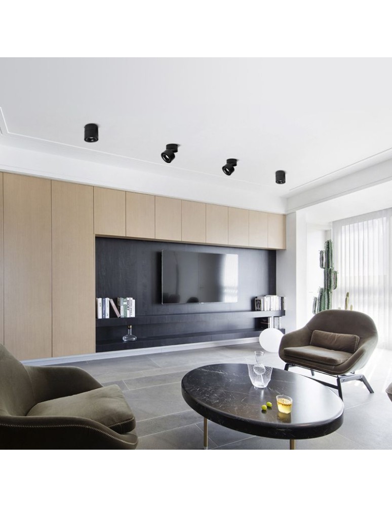 Abigali Oprawa natynkowa czarna regulowana Posh Cree COB 12W 3000K CRI90+ 20°