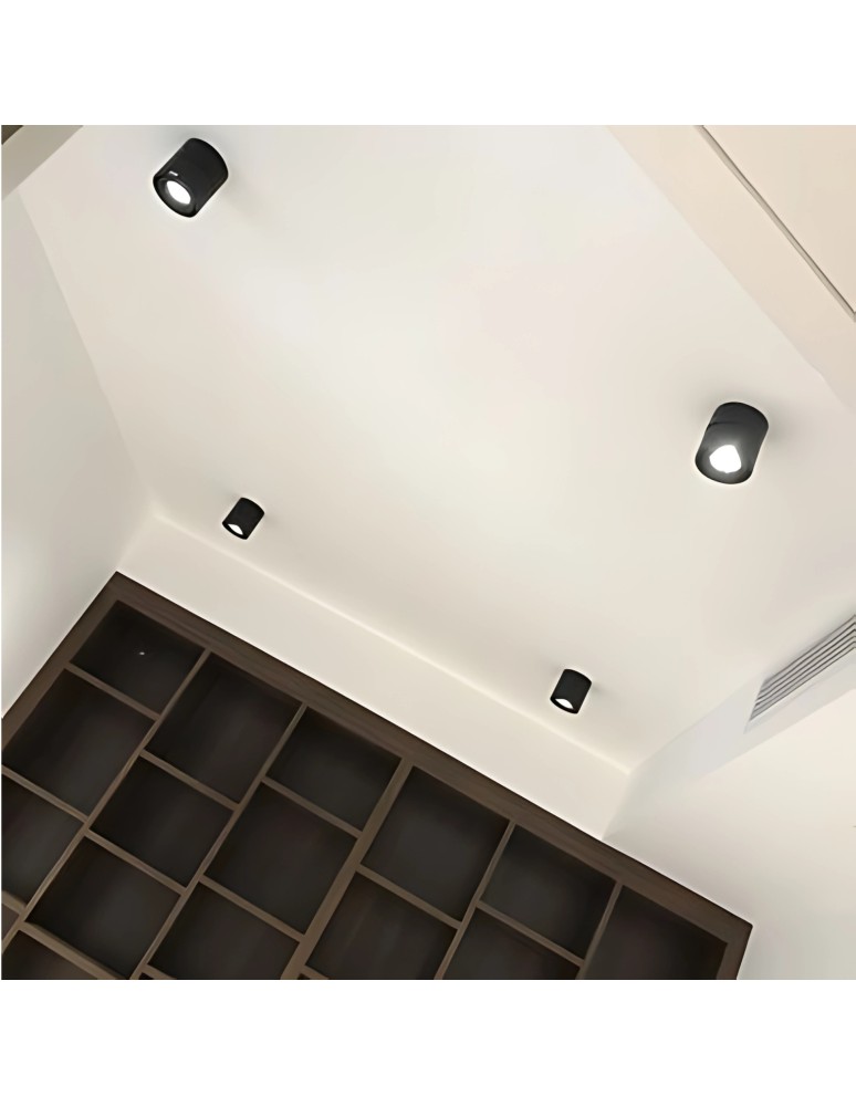 Abigali Oprawa natynkowa czarna regulowana Posh Cree COB 12W 3000K CRI90+ 20°