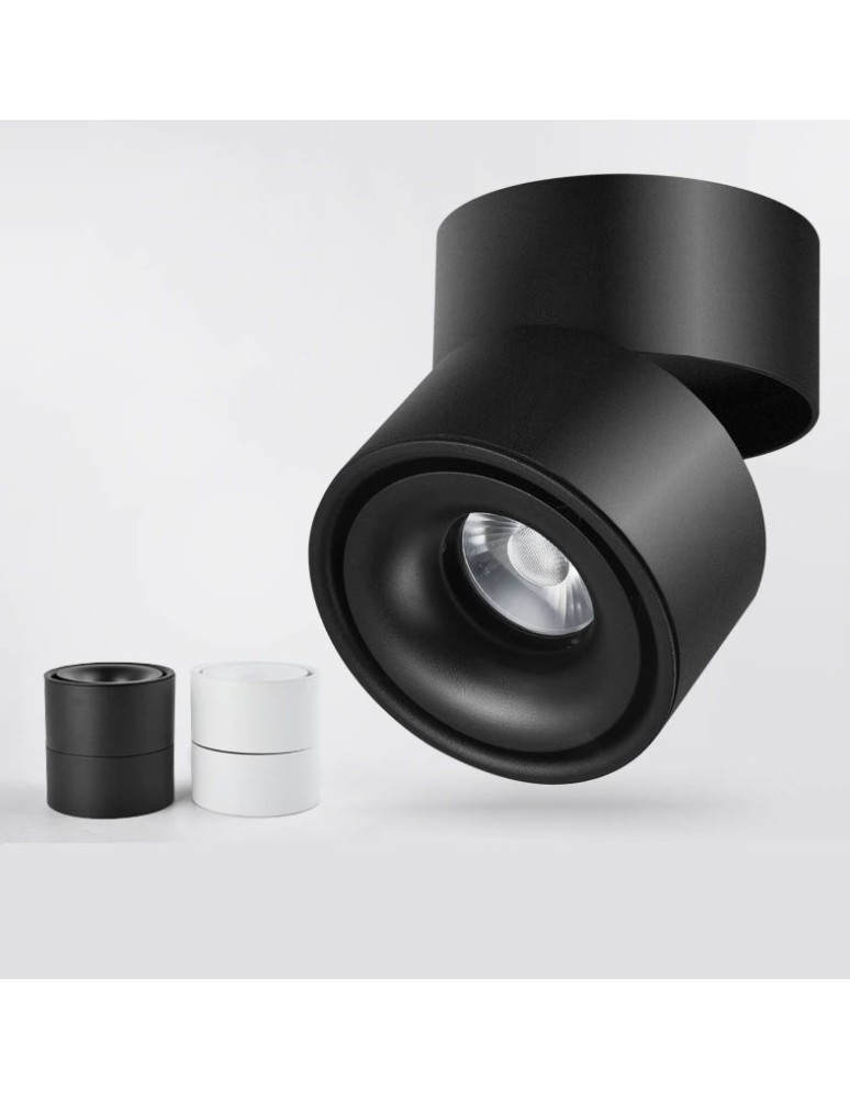 Abigali Oprawa natynkowa czarna regulowana Posh Cree COB 12W 3000K CRI90+ 20°