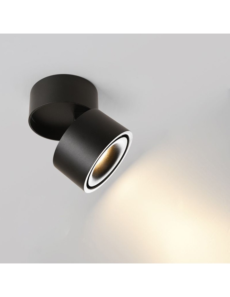 Abigali Oprawa natynkowa czarna regulowana Posh Cree COB 12W 3000K CRI90+ 20°