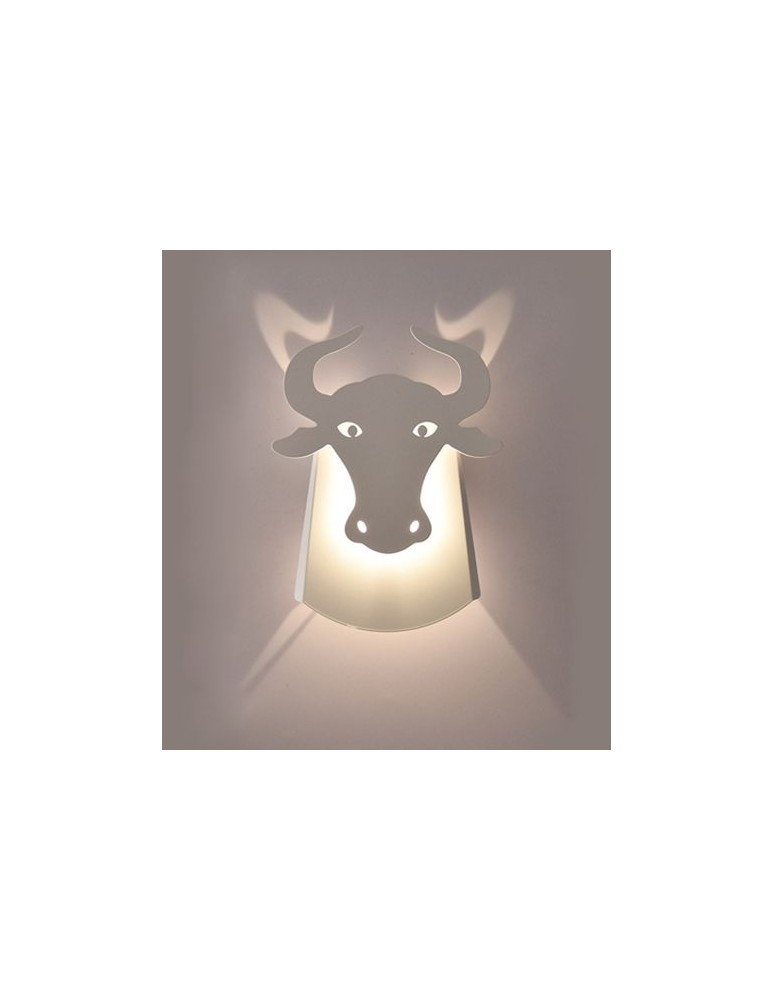 Abigali Lampa ścienna LED Byk Bull Biała